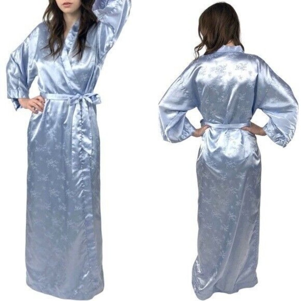 Christian Dior Lingerie Robe Brocade Floral Satin Sash Long Designer  Robe S/M - Picture 12 of 12